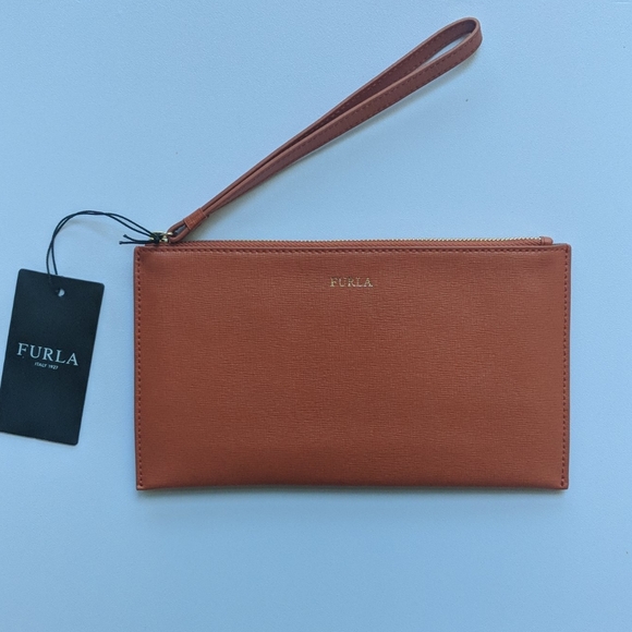 NEW FURLA CLUTCH / Rare Orange / Genuine Leather - Picture 5 of 5